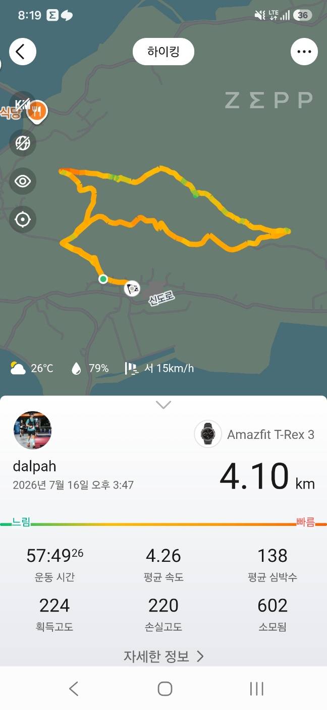 구봉산 4.1km 순환 산행 기록