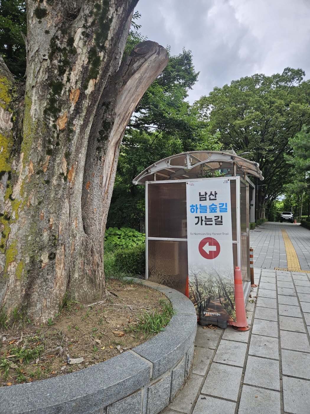 한양도성유적전시관에서 남산 하늘숲길로 가는 길